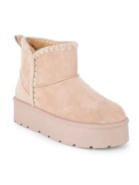 NWT! Dankskin Platform Faux Suede Ankle Boot in Blush - size 5.5